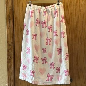 TRULY Lou Bow Spa Towel Wrap Pink Bows & Hearts